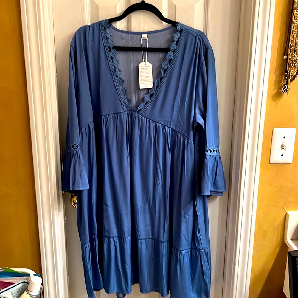 XXL cotton blue dress. Never worn. Still has tag.